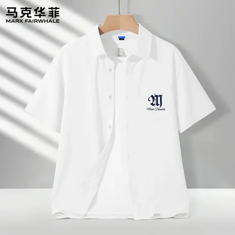 马克华菲美式潮牌短袖衬衫男上衣2025新款冰丝夏季休闲男生外套X商品大图