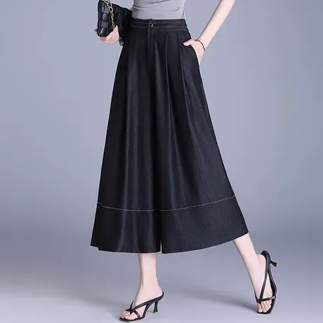 松弛感时尚气质裙裤八分裤女夏季2025新款宽松垂感阔腿裤休闲裤裙商品大图