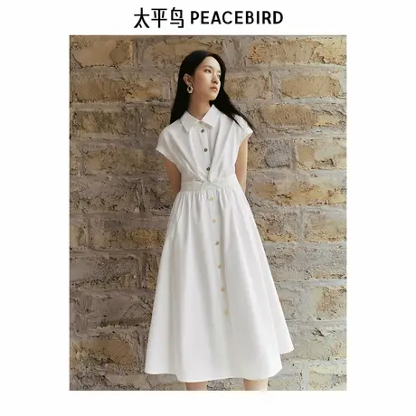 【来了就好】太平鸟扭结式衬衫连衣裙商品大图