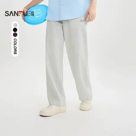 三福2025秋季男士针织休闲裤 美式宽松直筒裤橡筋腰裤子506146图片