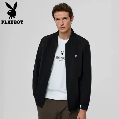 【官方正品】花花公子行政夹克外套男士棒球领商务休闲高级感外套商品大图
