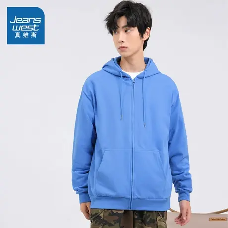 KC真维斯男女同款宽松连帽长袖卫衣外套 2025秋季新品休闲衣服男商品大图