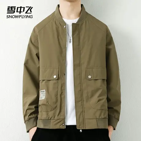 雪中飞夹克2025春秋季新品宽松简约大口袋男士纯色棒球领时尚外套图片
