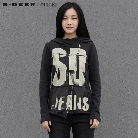 s.deer【新品】圣迪奥正品女装字母烫印工艺斜襟外套S15782273图片