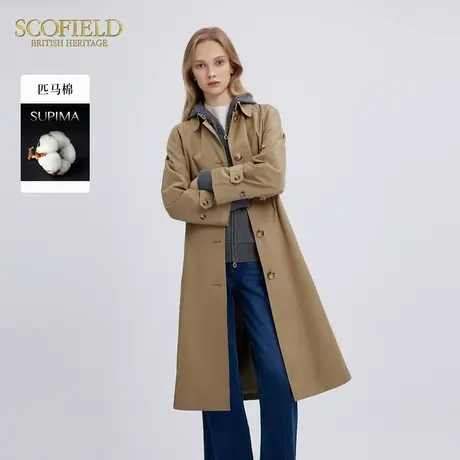 Scofield女装气质干练风衣可拆卸腰带休闲翻领外套秋季风衣外套商品大图