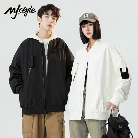 MJ STYLE美式夹克外套男女同款2025新款春秋季户外立领休闲情侣装商品大图