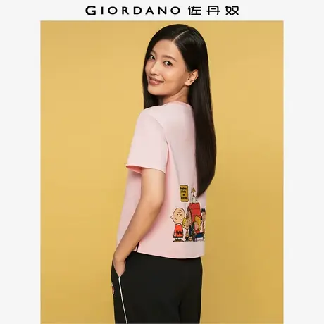 【商场同款史努比联名】佐丹奴凉感印花宽松短袖T恤女夏05395265图片
