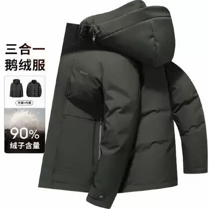 【鹅绒+一衣三穿】2024秋冬新款羽绒服男款中长款鹅绒服外套图片