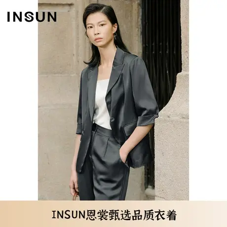 INSUN恩裳夏时尚微收身双面缎醋酸西装商品大图
