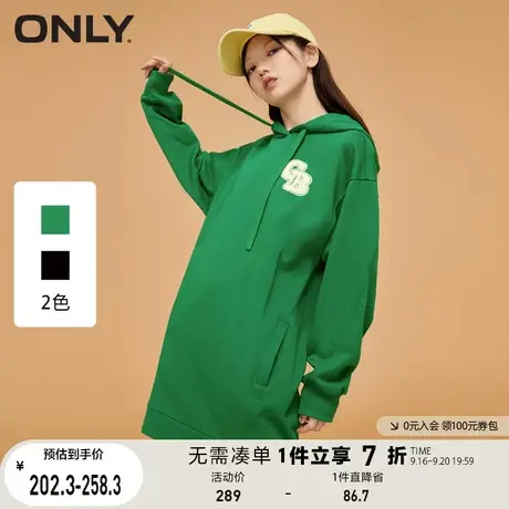 【买4免1】ONLY奥莱夏季时尚宽松显瘦休闲连帽卫衣裙连衣裙女商品大图