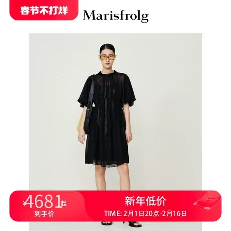 【商场同款】玛丝菲尔连衣裙夏季新款荷叶袖法式复古收腰蓬蓬裙图片