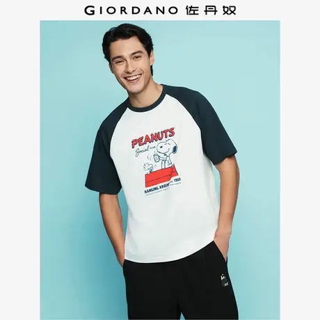 【商场同款史努比联名】佐丹奴男装全棉印花短袖T恤男夏01095267图片