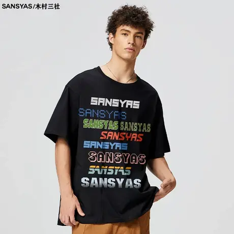木村三社SANSYAS 潮流2024新款t恤男设计感小众青少年短袖半袖商品大图