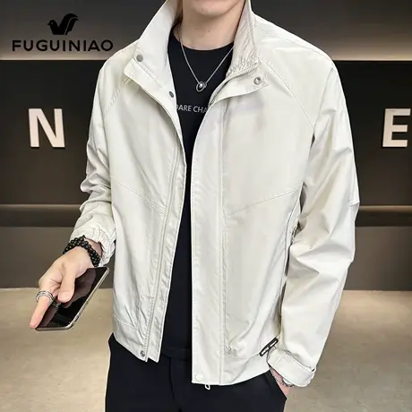 富贵鸟立领外套男士宽松防风上衣秋季新款潮流百搭休闲工装夹克男图片