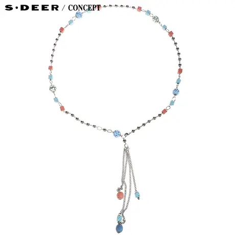 【新品】sdeer圣迪奥专柜正品趣味彩色串石项链44843E2图片