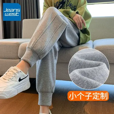 KV真维斯黑色运动裤女2025新款小个子宽松春季薄款休闲束脚卫裤女商品大图