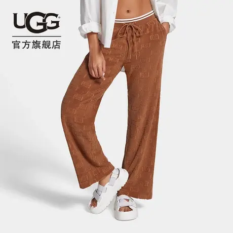 UGG夏季女士舒适纯色带雕花LOGO时尚休闲长裤宽腿裤 1154551商品大图