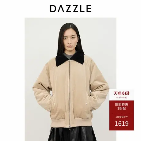DAZZLE地素奥莱 棉服冬季羊毛棉复古灯芯绒棉服商品大图