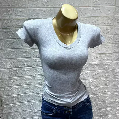 气质绝绝子~性感紧身显胸短袖t恤女薄款舒适弹力内搭打底衫上衣夏商品大图