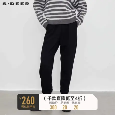 sdeer圣迪奥女装休闲压褶插袋哈伦裤休闲裤S23460805图片