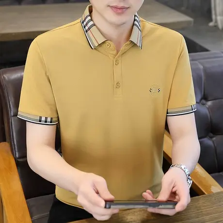 2024年新款polo衫男装青年大码休闲翻领时尚刺绣T恤夏季潮流上衣商品大图
