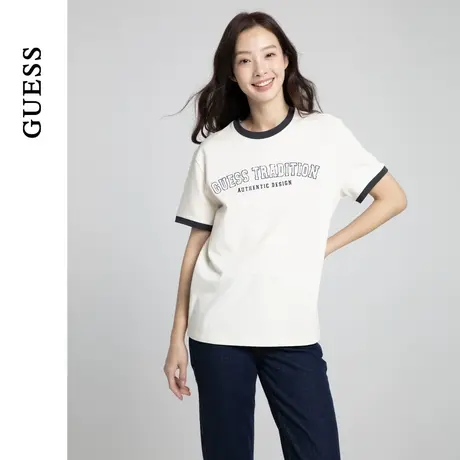 GUESSGUESS男女同款撞色款字母logo短袖T恤-M4PP42K2Q40图片