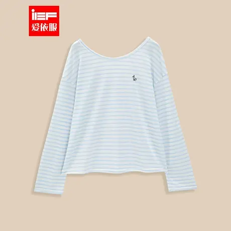 IEF/爱依服【微胖】大码女装2025夏季新款通勤纯欲慵懒风条纹上衣图片