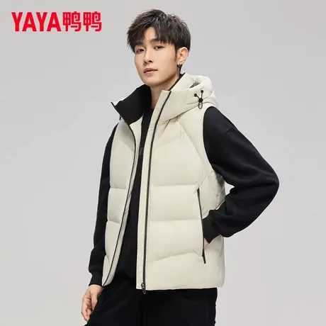 鸭鸭羽绒马甲男2025年秋冬新品90鸭绒短款加厚百搭休闲连帽外套Y图片