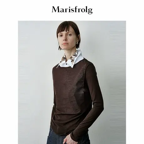 【艺术家灵感】玛丝菲尔秋鱼骨饰边领钉珠刺绣衬衫领打底图片