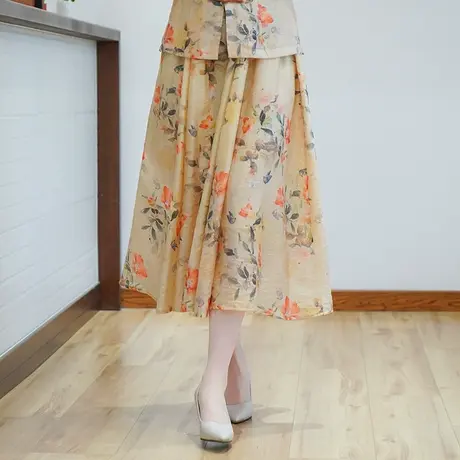 筠雅夏季新款新中式花色半身裙中国风百搭漂亮气质长裙子女25J219商品大图