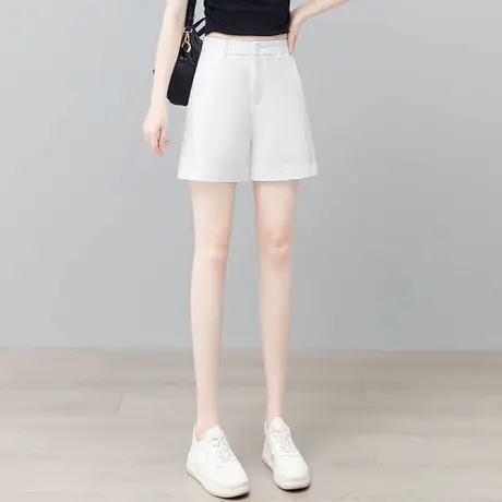 天丝棉四分短裤女夏季薄款透气宽松阔腿裤高腰百搭显瘦舒适休闲裤商品大图