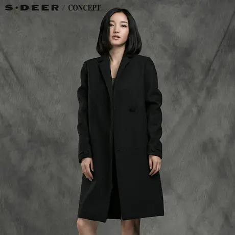 S·�R＼🕰CONCEPT圣迪奥女装简约复古廓形毛呢外套大衣S14481847商品大图