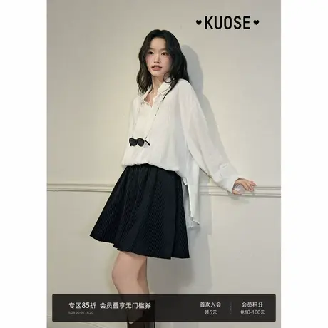 阔色黑色裙裤宽松休闲短裤女装2025夏季新款通勤高腰显瘦西装裤商品大图