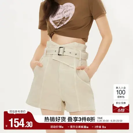 ONLY奥莱夏季休闲百搭宽松高腰A字短裤牛仔裤女商品大图