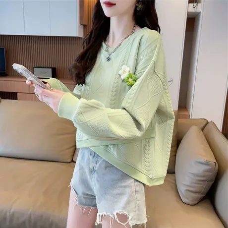 早秋不规则短款卫衣女2024新款春秋季韩版宽松薄款小个子上衣外套图片