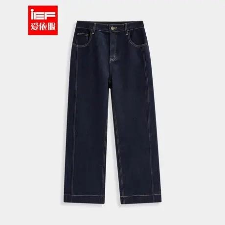 IEF/爱依服【微胖】大码女装2025秋季新款韩版通勤气质牛仔阔腿裤商品大图