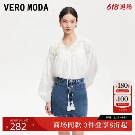 Vero Moda衬衫女2025夏季新款宽松版型飘带设计衬衫325205014商品大图