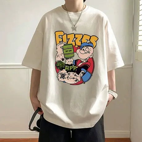 短袖T恤男夏季新款男生纯棉半袖oversize大码潮牌宽松休闲上衣服图片