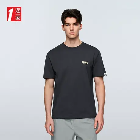 海一家经典圆领短T2025年夏季新款时尚字母印花男士短袖T恤图片