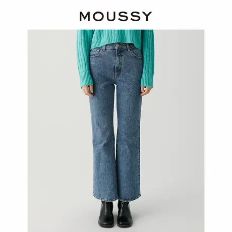 MOUSSY 复古风经典水洗高腰修身微喇牛仔裤马蹄裤女010GAA12-1730商品大图