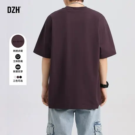 青少年刺绣t恤男短袖夏季半袖上衣男款2025新款休闲套头体恤衫潮商品大图