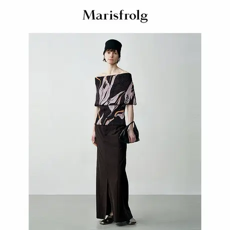 【艺术家灵感】玛丝菲尔秋一字领不对称解构修身上衣商品大图