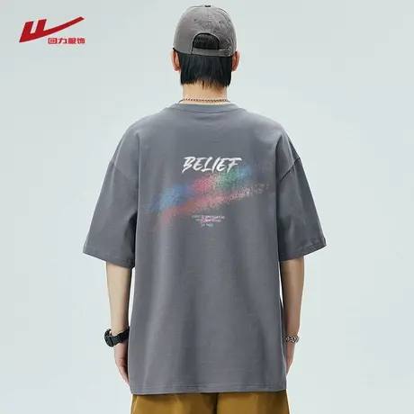回力国潮涂鸦短袖T恤男夏季oversize设计感小众嘻哈情侣款上衣潮图片