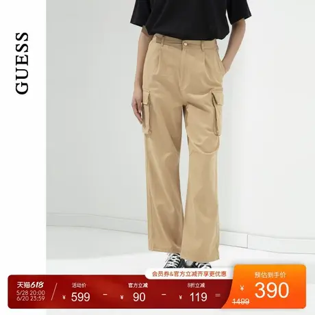 GUESS女士休闲百搭纯色简约口袋工装休闲裤-MO6W0063商品大图