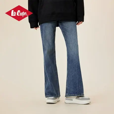 Lee Cooper微喇牛仔裤女2025新款春季复古显瘦高腰宽松喇叭裤长裤图片