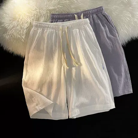 男士睡裤夏季纯棉短裤男款青年运动休闲五分裤全棉家居裤单裤薄款商品大图