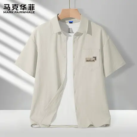 马克华菲男士衬衫外套夏季薄款男生上衣2025新款运动短袖男款潮X商品大图