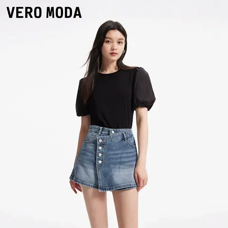 Vero Moda奥莱短裤女夏季新款休闲高腰百搭纯棉牛仔裙裤子流行商品大图