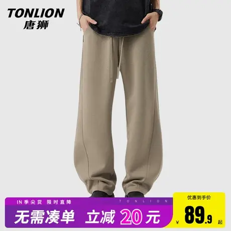 唐狮裤子男休闲裤2025新款春秋款美式潮牌高街痞帅高级感弯刀裤HW图片