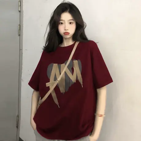 本命年纯棉T恤女大码oversize高街风国潮短袖ins夏季小众情侣上衣商品大图